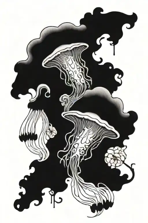 Gothic Jellyfish With Black Anemones