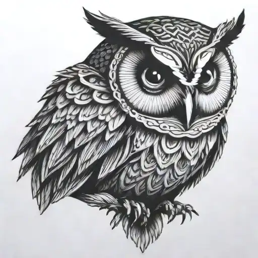 Owl With A Turned Head