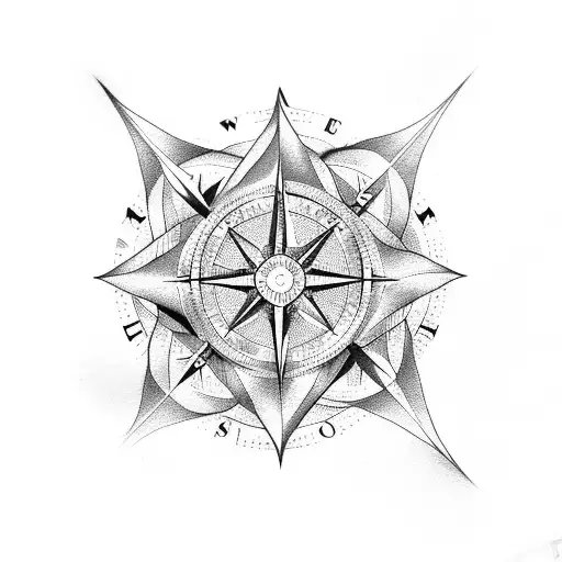 Compass With The Center As A Rose