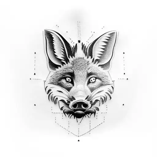 Forearm Half Boar Half Fox Face