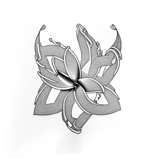 Frangipani Chain From Right Thigh Across The Back To Left Rib