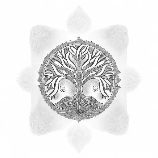 Tree Of Life With Names Of 3 Children