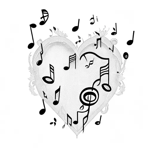 Les Is More With Heart And Music Notes