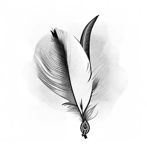Feather Behind Diamond