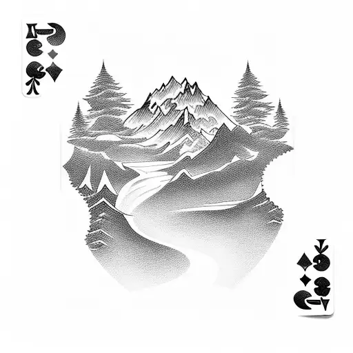 Casino Cards With Mountains And Waterfall