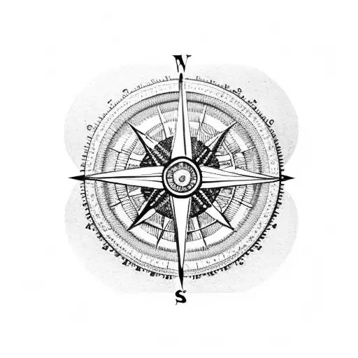 A Vintage Compass With Intricate Details And A Small Airplane Flying Above It