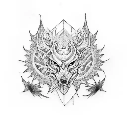 Full Leg Tattoo That Resembles Adhd And Dark Techno At The Same Time