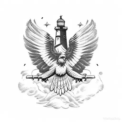Eagle And Lighthouse