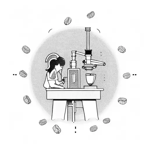 A Biologist Examining A Coffee Bean Under A Microscope In A Beach Setting