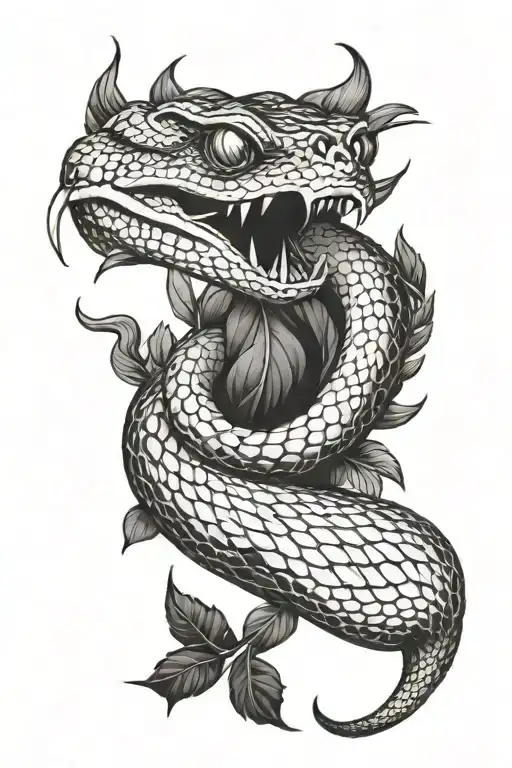 Snake Head Tattoo Starts On The Neck And The Body Wraps Around The Entire Arm