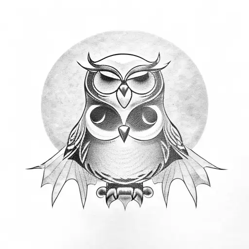 Owl Holding A Chisel