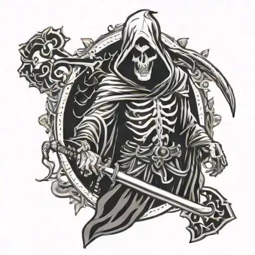 Grim Reaper And Cross