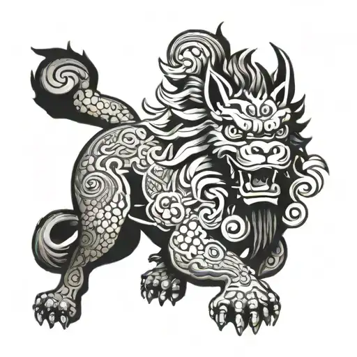 Japanese Foo Dog Leg Sleeve