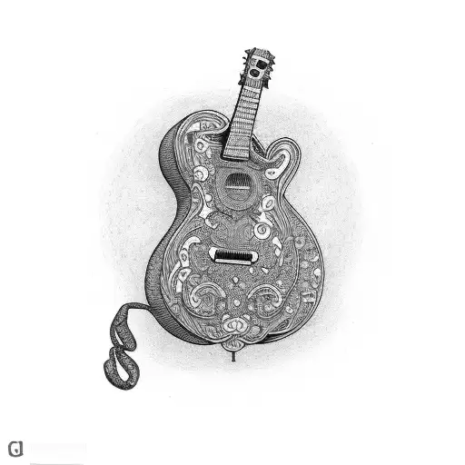 A Guitar With Intricate Details
