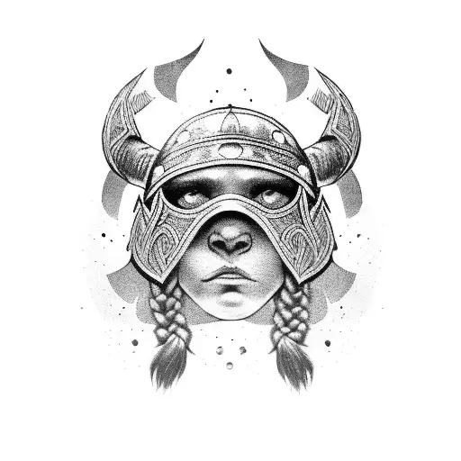 Female Viking Warrior With A Bear