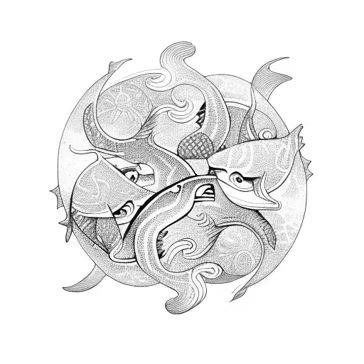 Pisces Waves Hippy Ornamental