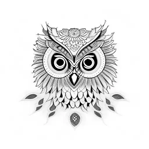 Owl Mandala Chrysanthemum