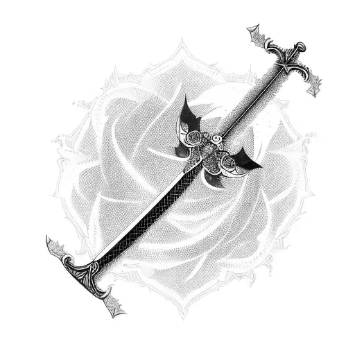A Sword Surrounded By A Plant