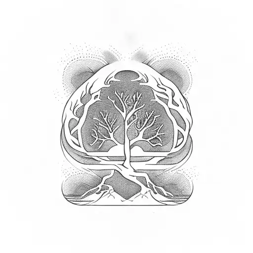 Yggdrasil Fit On One Chest And The Branches Reaching The Neck