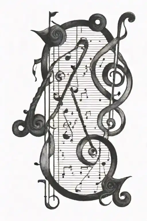 Music Notes Intertwined