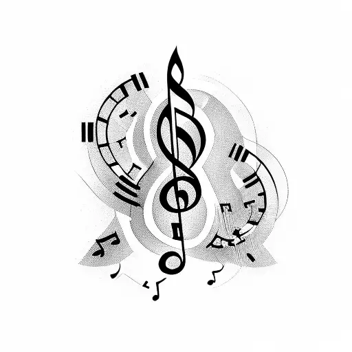 Musical Notes Intertwined With Coffee Beans