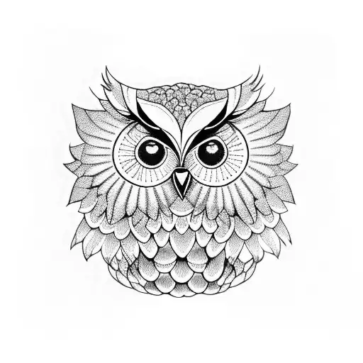 Owl And Chrysanthemum