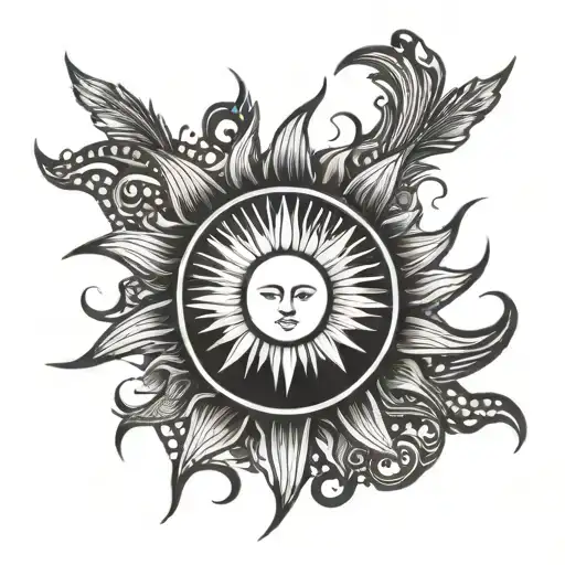 The Sun Symbolizing Rebirth And Marathon Font Text In The Background