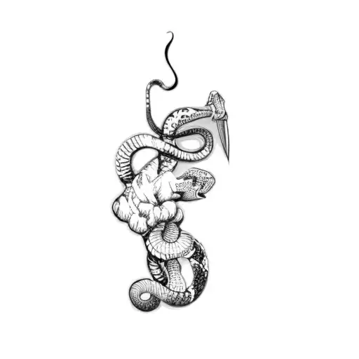 A Snake With A Knife