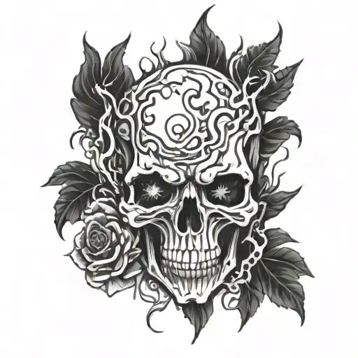 Vein Flaming Skull