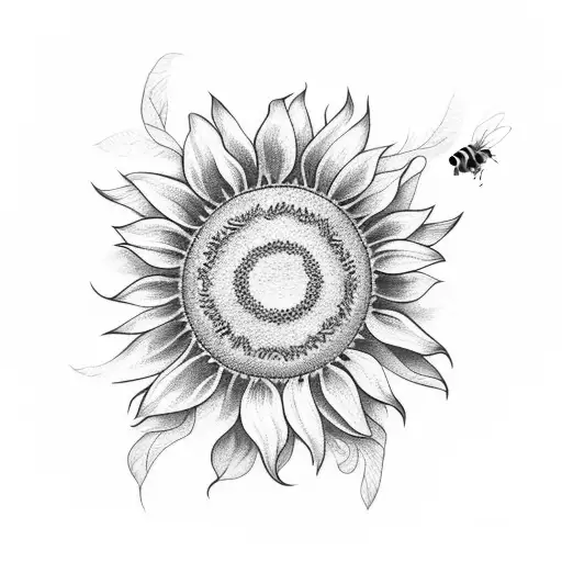 Sunflower With Bee