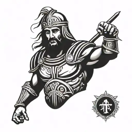 Roman Gladiator With Jesus Theme