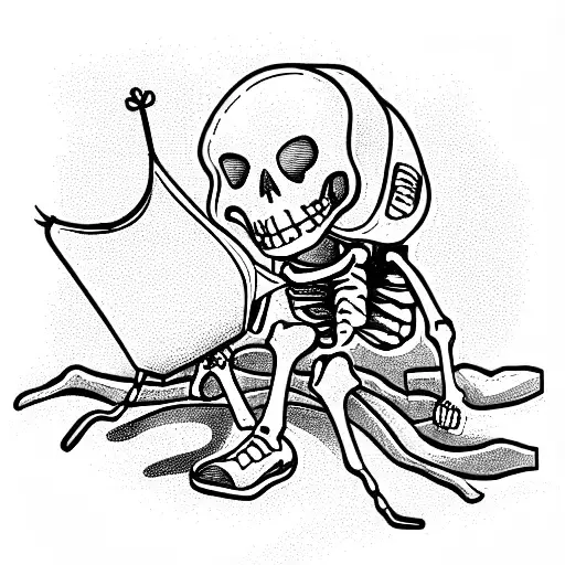 Skeleton Hiking With Backpack