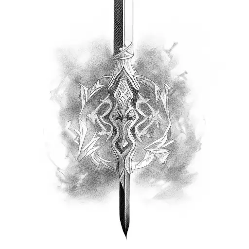 One Long And Slender Black Sword