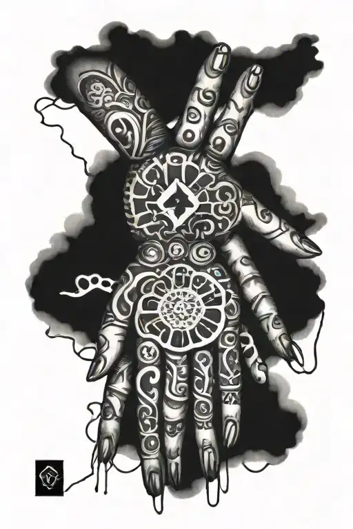 Blackout Tattoo Of Hands