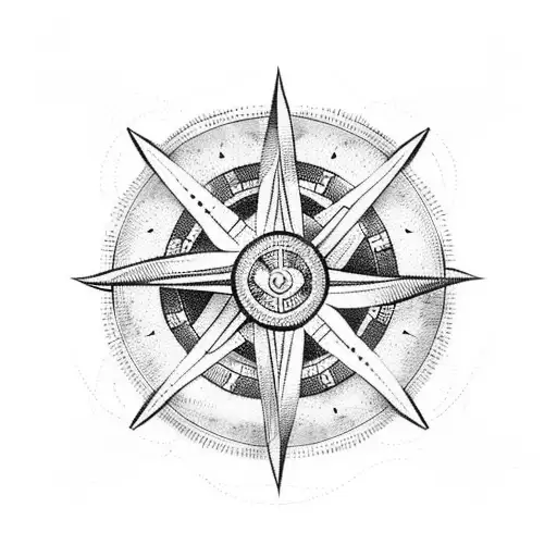 Viking Compass And Four Elements