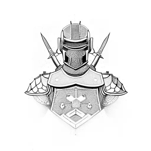 A Soldier In Full Armor With A Sword Made Of Circuitry