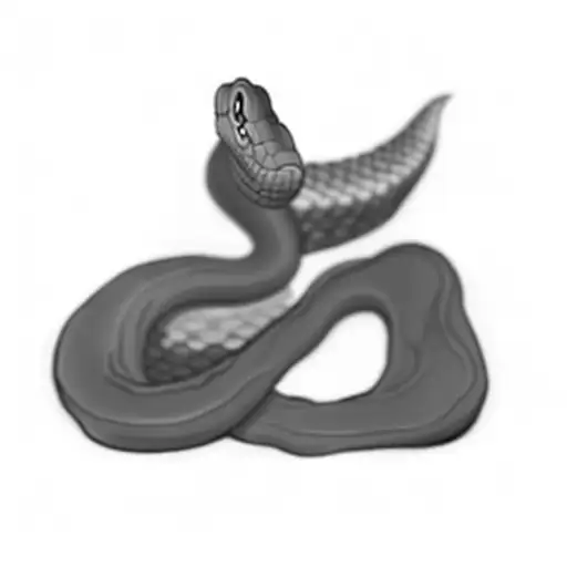 A Snake On A Black Background