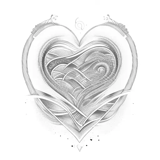 A Heartbeat Line With Each Family Member's Name Forming The Waves