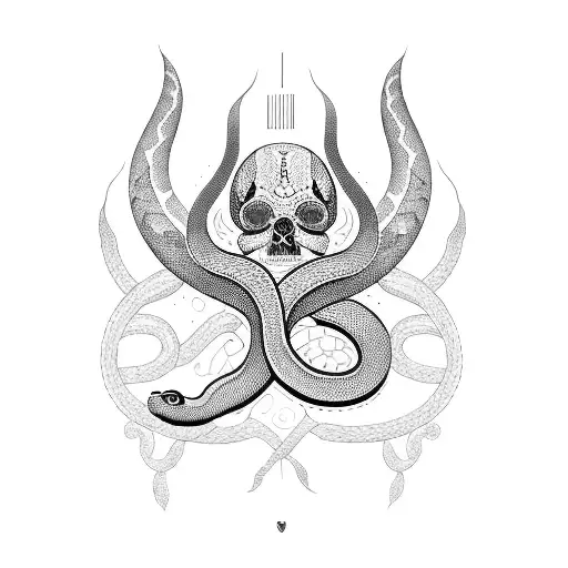 Combine The Album Covers Of Vida Y Muerte With A Snake Motif