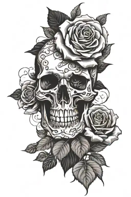 Skull And Rose Sleeve