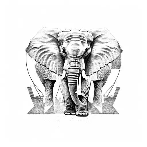 Elephant With City
