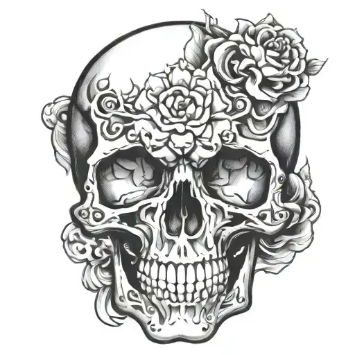 Adhd Symbolistic Skull Tattoo Design