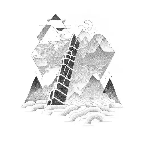 Man Sitting On Stairways To Heaven