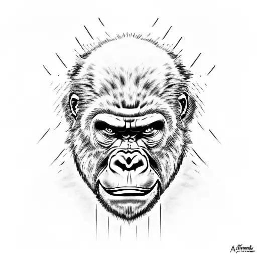 Half Gorilla Half Joker Face