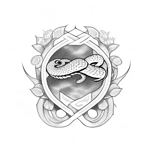 Blade With Snake And Flowers