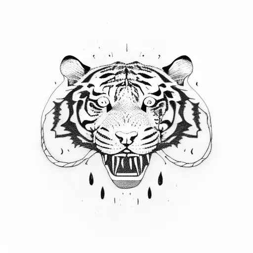 Tiger Eating Lady Head