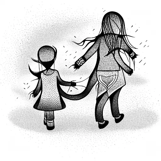 Mother And Father Walking With Their Daughter