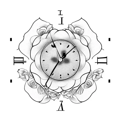 Clock With Roses