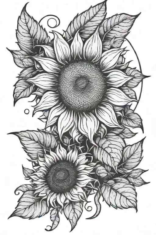 Sunflower And Moon
