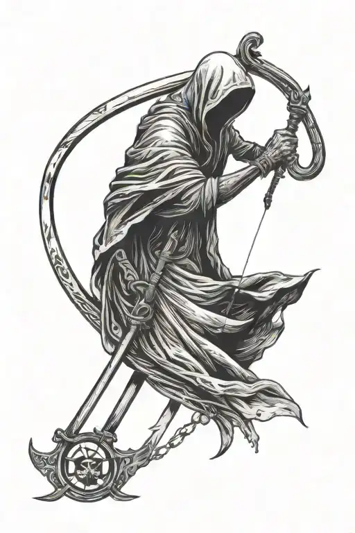 Reaper Holding Scythe Memento Mori